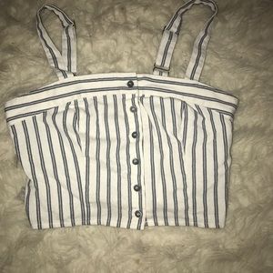 striped crop top tank top